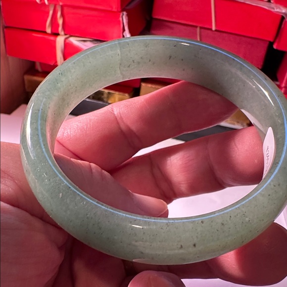60mm Natural Green Ice through Jadeite Jade Bangle+Certificate 3252 - Picture 12 of 12